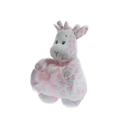 Manta e boneca girafa rosa | Pacote de oferta para recém-nascido