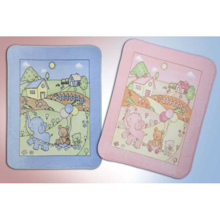 Cobertor infantil Rachel azul| Cobertor infantil divertido com toque de veludo