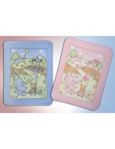 Cobertor infantil Rachel azul| Cobertor infantil divertido com toque de veludo