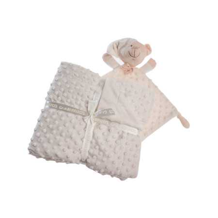 Manta y doudou beige tacto suave | Regalo recién nacido | Revitex