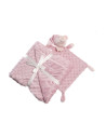 Cobertor + Doudou de bolinhas rosa