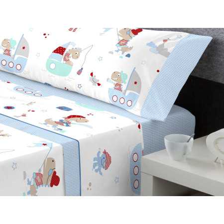 Juego sábanas infantil Rayco azul | Sábanas infantiles | Revitex