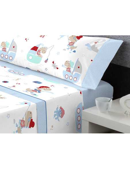 Juego sábanas infantil Rayco azul | Sábanas infantiles | Revitex