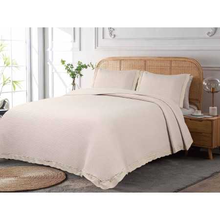 Colcha Bouti bordada rosa Gael | Colcha de algodão de meia estação