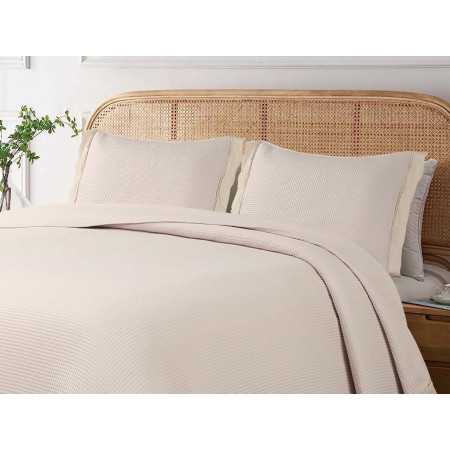 Colcha Bouti bordada rosa Gael | Colcha de algodão de meia estação 2