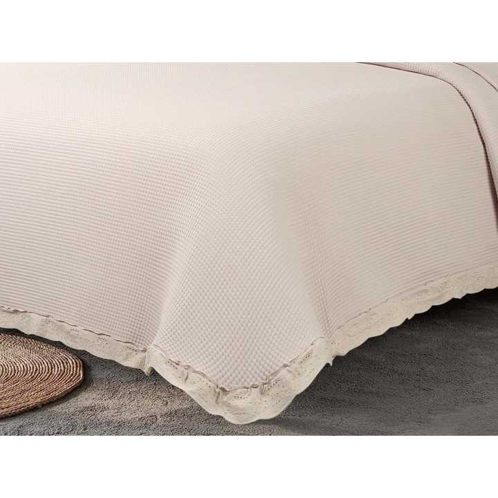 Colcha Bouti bordada Gael rosa | Colcha entretiempo algodón