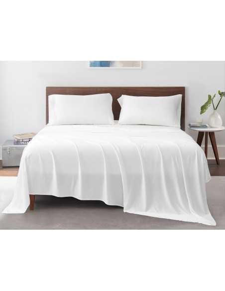 Juego de sábanas Percal blanco | 100% Bambú orgánico