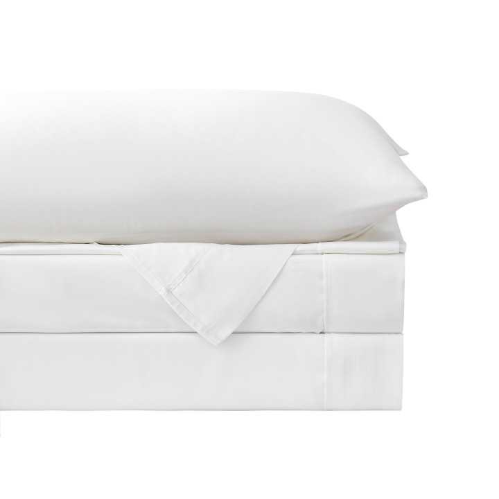 Jogo de lençóis em percal branco | 100% Bambu Biológico