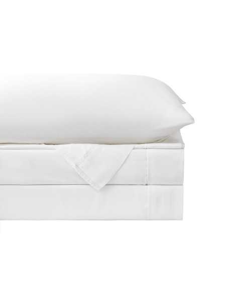 Jogo de lençóis em percal branco | 100% Bambu Biológico