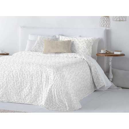 Colcha bouti reversível April bege | Colcha primavera e verão 2