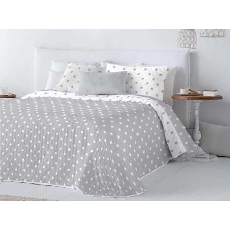 Colcha bouti reversible Jessy gris | Colcha primavera y verano