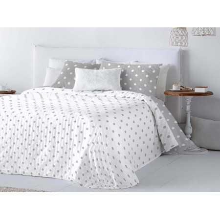 Colcha bouti reversível Jessy cinza | Colcha primavera e verão 2