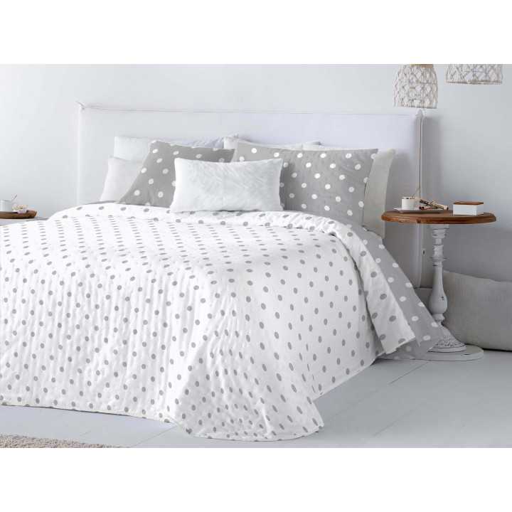 Colcha bouti reversível Jessy cinza | Colcha primavera e verão