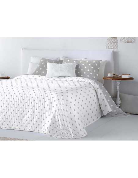 Colcha bouti reversible Jessy gris | Colcha primavera y verano