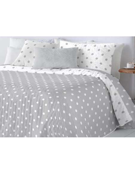 Colcha bouti reversible Jessy gris | Colcha primavera y verano