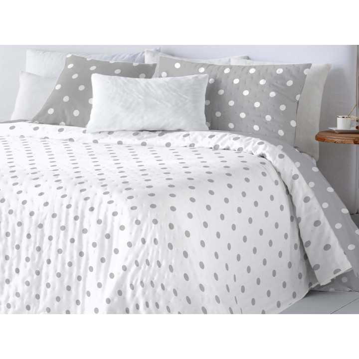 Colcha bouti reversível Jessy cinza | Colcha primavera e verão