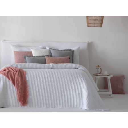 Colcha bouti Azara blanco | Colcha lisa primavera y verano