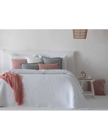 Colcha bouti Azara blanco | Colcha lisa primavera y verano