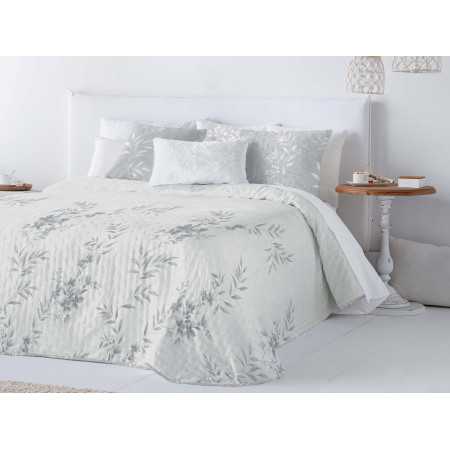 Colcha bouti reversible July gris | Colcha primavera y verano