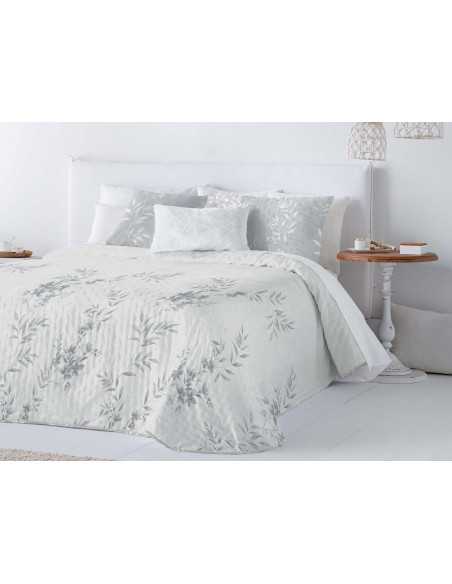 Colcha bouti reversible July gris | Colcha primavera y verano