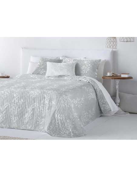 Colcha bouti reversible July gris | Colcha primavera y verano