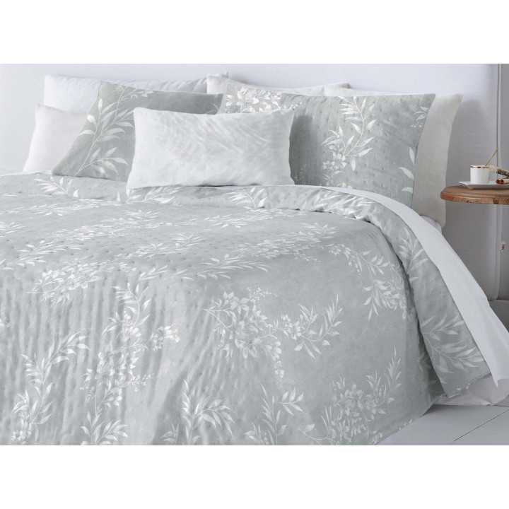 Colcha bouti reversível cinza July | Colcha primavera e verão