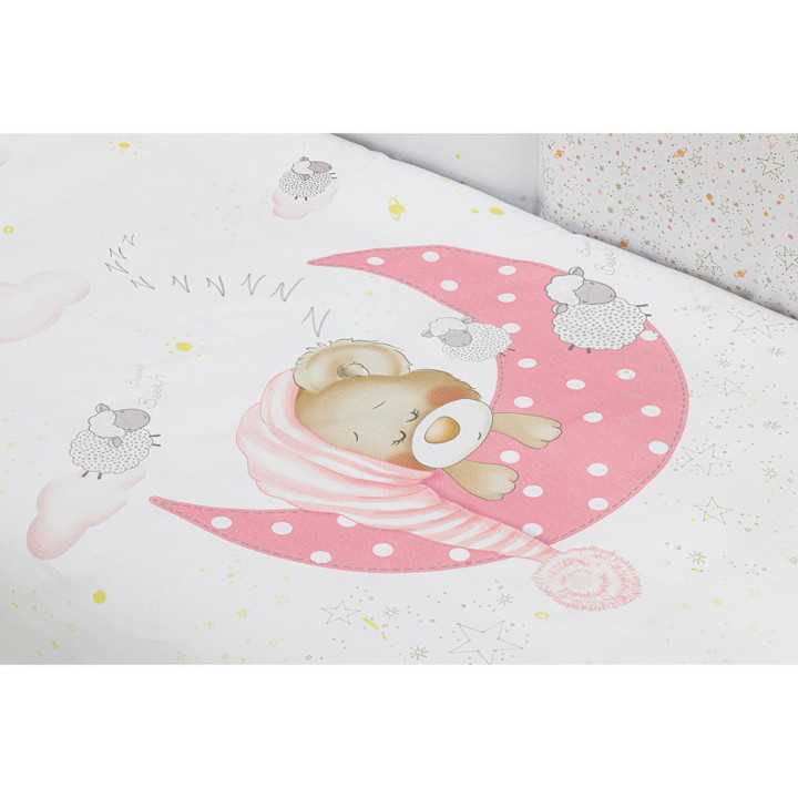 Funda Nórdica con Relleno y Protector Sleeping rosa | Ropa cuna | Revitex