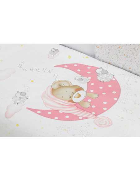 Funda Nórdica con Relleno y Protector Sleeping rosa | Ropa cuna | Revitex