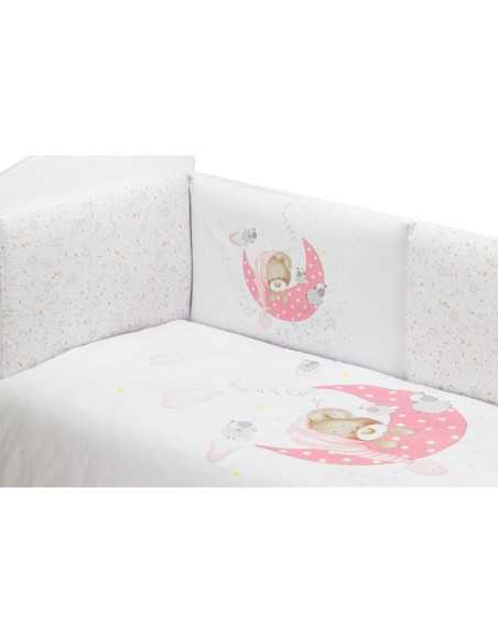 Funda Nórdica con Relleno y Protector Sleeping rosa | Ropa cuna | Revitex