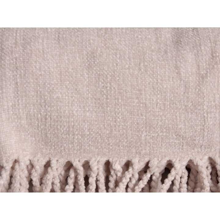 Luana xadrez chenille Natural| cobertores quarto sala