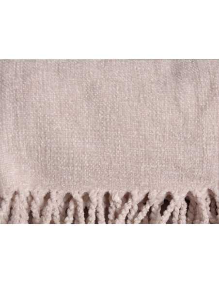 Luana xadrez chenille Natural| cobertores quarto sala