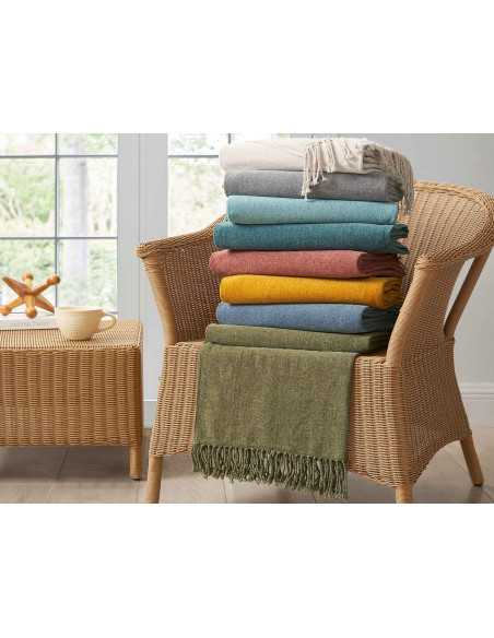 Plaid chenilla Luana Jade| mantas dormitorio salón