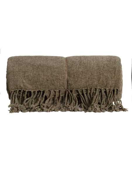 Plaid chenilla Luana Verde | mantas dormitorio salón