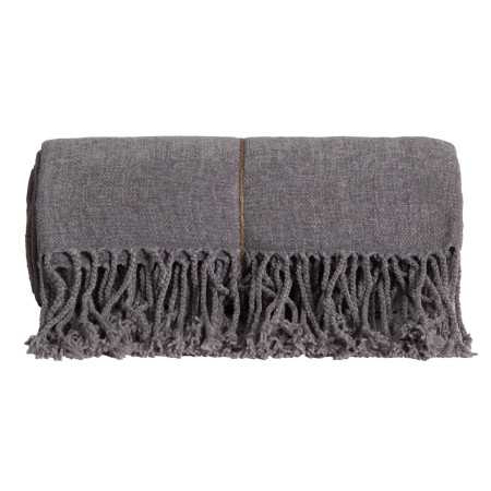 Luana xadrez chenille Cinza | cobertores quarto sala