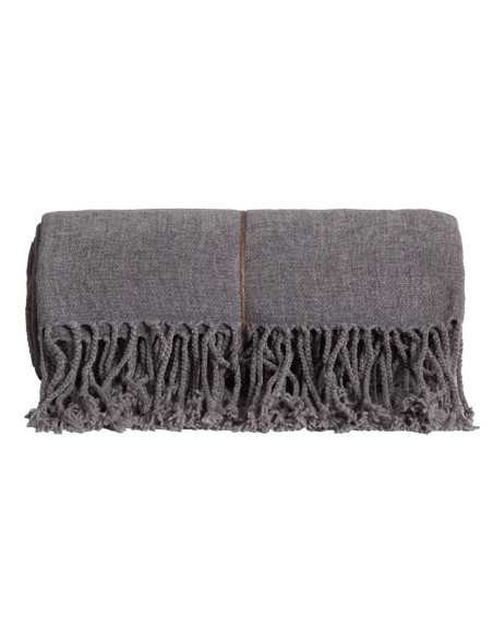 Plaid chenilla Luana Gris | mantas dormitorio salón