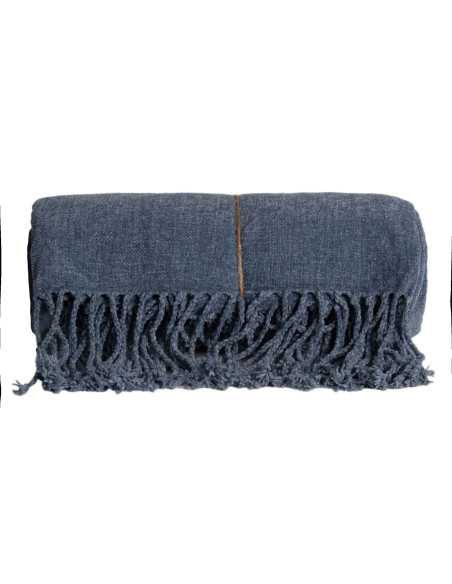 Plaid chenilla Luana Azul | mantas dormitorio salón