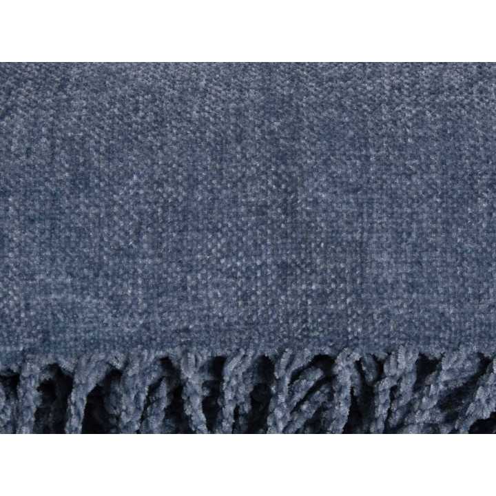 Plaid chenilla Luana Azul | mantas dormitorio salón