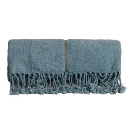 Plaid chenilla Luana verde agua | mantas dormitorio salón