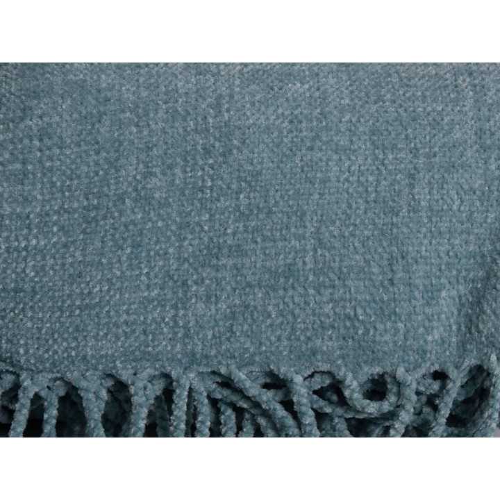 Luana xadrez chenille verde água | cobertores quarto sala