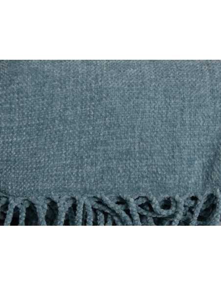 Luana xadrez chenille verde água | cobertores quarto sala