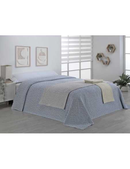 Manta decorativo em azul do Pacífico | Manta de algodão para quarto e sala