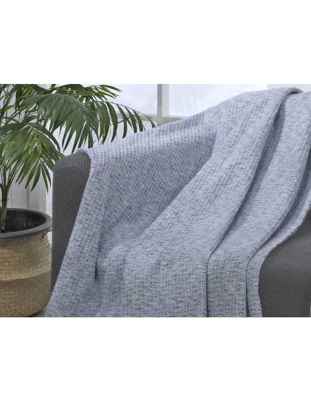 Plaid decorativo Pacific azul | Manta algodón para dormitorio y salón