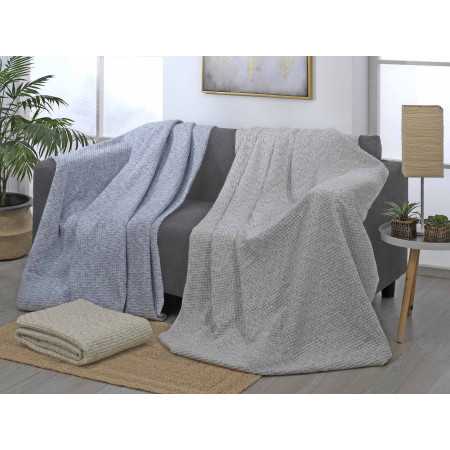 Plaid decorativo Pacific gris| Manta algodón para dormitorio y salón 2