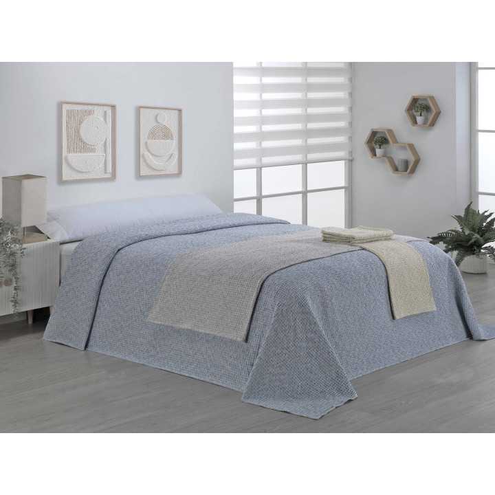 Manta decorativo em cinza do Pacífico | Manta de algodão para quarto e sala