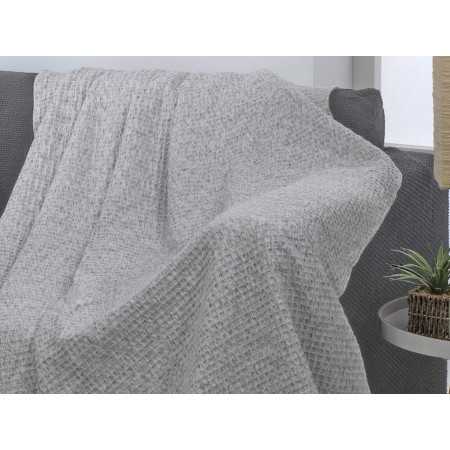 Manta decorativo em cinza do Pacífico | Manta de algodão para quarto e sala