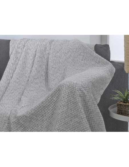 Plaid decorativo Pacific gris| Manta algodón para dormitorio y salón