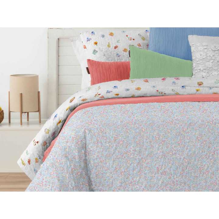 Colcha bouti reversible Groovy Manterol | Colcha floral entretiempo