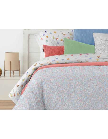 Colcha bouti reversible Groovy Manterol | Colcha floral entretiempo