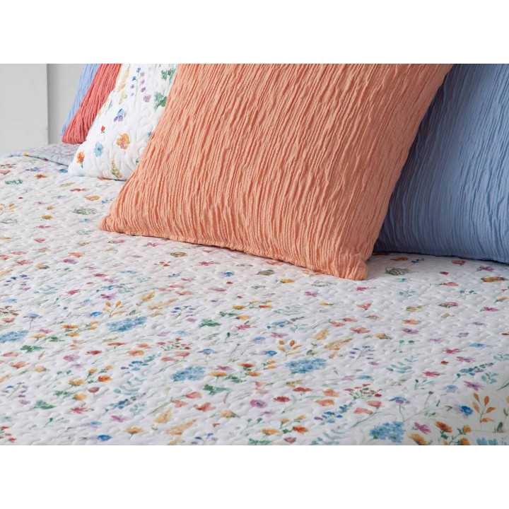 Colcha bouti reversível Groovy Manterol | Colcha floral de meia estação