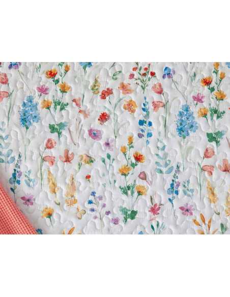 Colcha bouti reversível Groovy Manterol | Colcha floral de meia estação